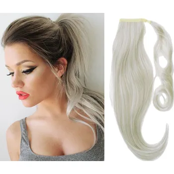 Příčesek Clip in příčesek culík / cop 100% japonský kanekalon 60cm - stříbrný