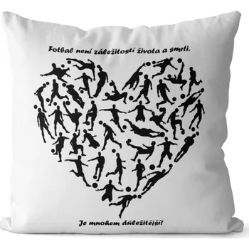 Dekorativní polštářek Polštář Fotbal je důležitej (Velikost: 40 x 40 cm)