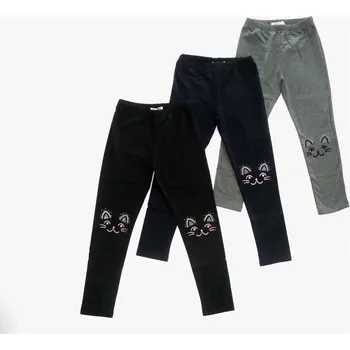 S&D DÍVČÍ LEGÍNY "CAT FACE" Barva: šedá, Velikost: 116