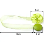 Dekorační ozdobná spona na záclony a závěsy s magnetem CHITA, zelená, Ø 5 cm Mybesthome cena za 2 ks v balení Cena za 2 kusy v balení