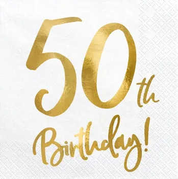 Papírový ubrousek Ubrousky 50.narozeniny, 20 ks, 33 cm x 33 cm