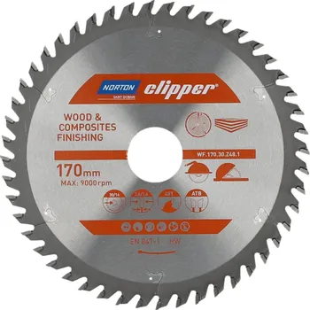 Pilový kotouč Norton Clipper Pilový kotouč WOOD FINISHING 170x30/16 2,6/1,6 64T ATB