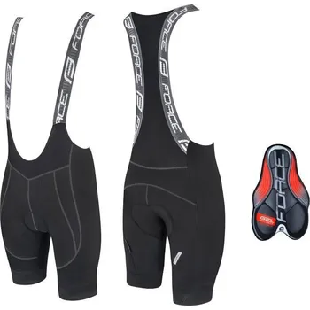 Cyklistické kalhoty Force kraťasy FAME se šráky a vložkou (černá)