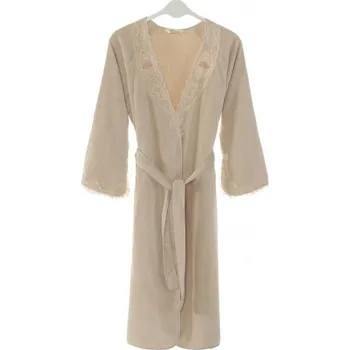 Dámský župan Dámský elegantní župan DESTAN v dárkovém balení - Pudrová, L, Soft Cotton