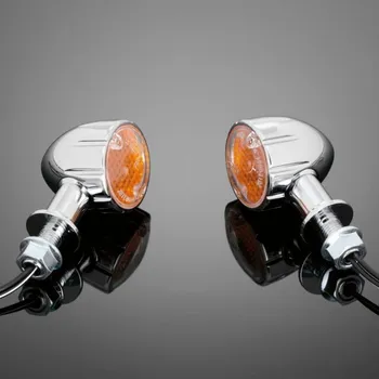 Osvětlení pro motocykl Highway Hawk Moto blinkry Highway Hawk TECH GLIDE s krátkou nožičkou, E-mark, chrom (2ks) Chrom