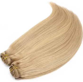 Příčesek Clip in maxi set 63cm pravé lidské vlasy – REMY 240g – PŘÍRODNÍ/SVĚTLEJŠÍ BLOND