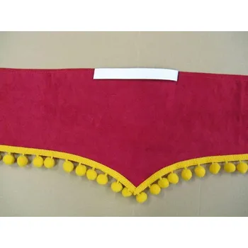 Stínítko do auta Záclonka na přední okno s kuličkami červená žluté bambulky