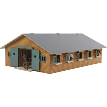 Dřevěná hračka Kids Globe Stáj pro koně 9 boxů 1:32