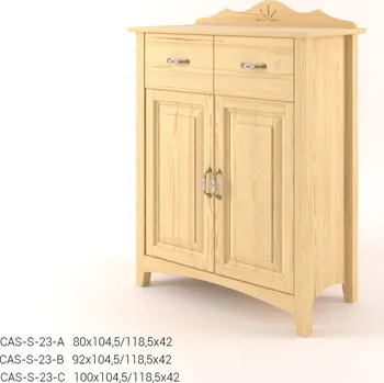 Komoda Stylová komoda kombinovaná - prádelník 2D+2Z CASTELLO S23 - Borovice