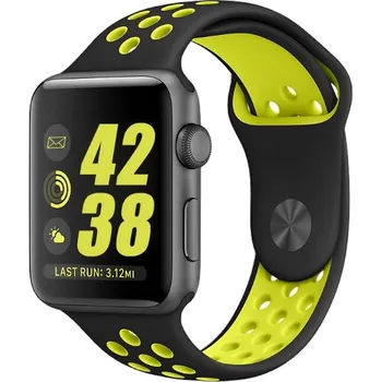 eses Silikonový řemínek pro Apple Watch - Černo žlutý, S, M, L - 42mm, 44mm, 45mm, 49mm