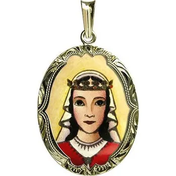 Přívěsek Aljančič Svatá Zdislava z Lemberka gravírovaný medailon 243R zlato