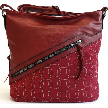 Kabelka Dámská střední crossbody kabelka LIDA 2343 tmavěčervená | KabelkyproVas.cz