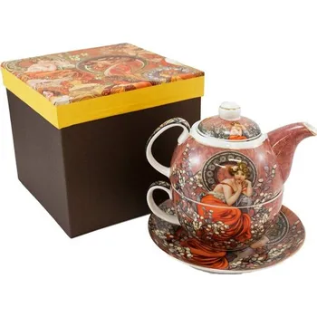 Čajová souprava Home Elements Čajová sada pro jednoho Mucha hnědý 700 ml