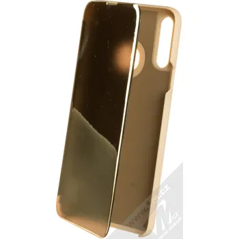 Pouzdro na mobilní telefon 1Mcz Clear View flipové pouzdro pro Samsung Galaxy A20s zlatá (gold)