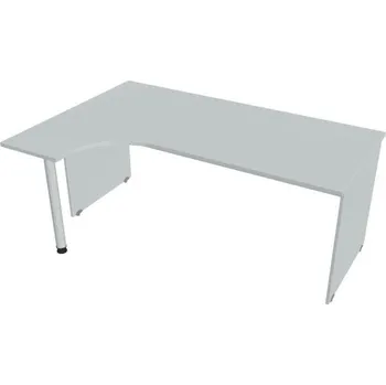 Kancelářský vozík HOBIS kancelářský stůl pracovní tvarový, ergo pravý - GE 1800 P, šedá + doprava zdarma