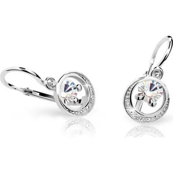 Náušnice Cutie Jewellery Náušnice pro miminka zlaté C1997B CZ White