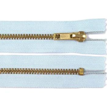 Zip Zdrhovadlo zip mosazný 18cm nedělitelný 6mm nebeská modř