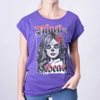 Dámské tričko Dámské Triko BLACK HEART MUERTE EXT Barva: Fialová, Velikost: L