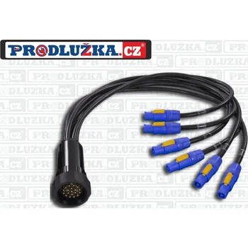 Prodlužovací kabel Prodlužka.cz Socapex "spider" vidlice 19P+N 6x Powercon 3G2,5/230V/16A M: 10 M