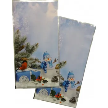 Vánoční dekorace Sáček PP 210x400mm Sněhulák bal.50ks