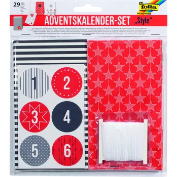Vánoční dekorace Folia Style 9395 adventní kalendář papírové pytlíčky 29 dílů