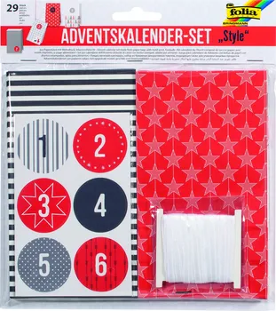 Vánoční dekorace Folia Style 9395 adventní kalendář papírové pytlíčky 29 dílů
