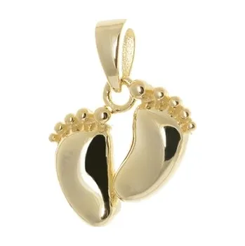 Přívěsek Stříbrný pozlacený přívěšek nožičky STRZ0637F