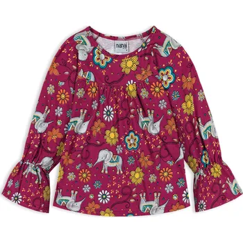 Dívčí tričko Dívčí tunika NANAI SLONI vínová Velikost: 116