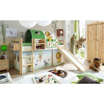 Dětská postel Vyvýšená dětská postel se skluzavkou MANUEL
