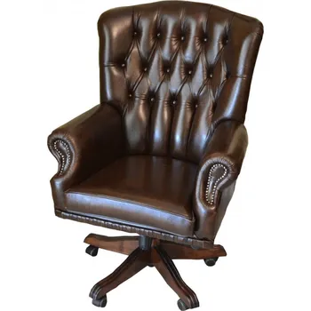 Kožené otočné pracovní křeslo Hiltík, oranžová