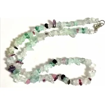 Náhrdelník Fluoritový náhrdelník 45 cm – harmonizující krystal pro každodenní nošení (sekaný minerál)