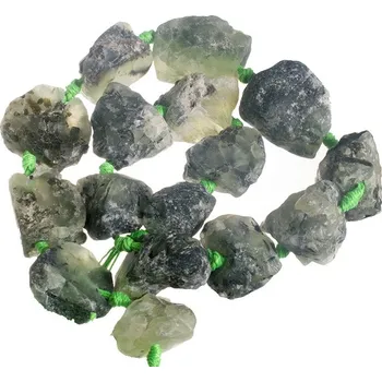 Prehnit surový vrtaný, šňůra 40 cm