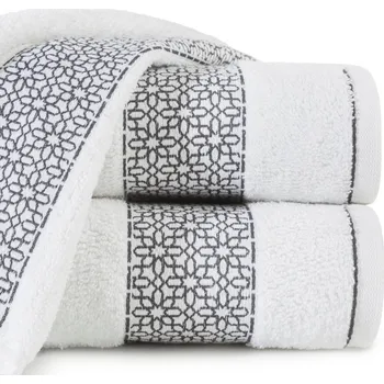 Ručník Bavlněný froté ručník s bordurou MELANY 50x90 cm, bílá, 500 gr Mybesthome Varianta: ručník - 1 kus 50x90 cm