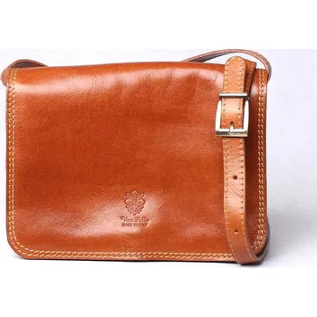 Kabelka Světlehnědá středně velká kožená crossbody kabelka no. 51