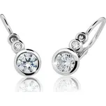 Cutie Jewellery dětské zlaté náušnice Cutie C1984-B CZ White
