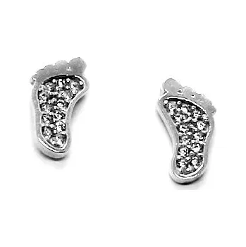 Náušnice Gems Zlaté náušnice bílá stopa