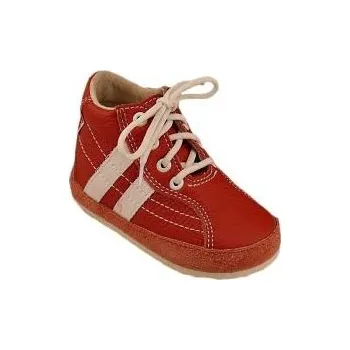 Chlapecké polobotky Pegres 1090 kožené capáčky, Velikost 22 červená