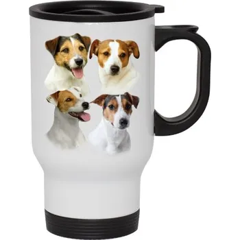 Cestovní termohrnek s uchem s potiskem Jack Russell teriér