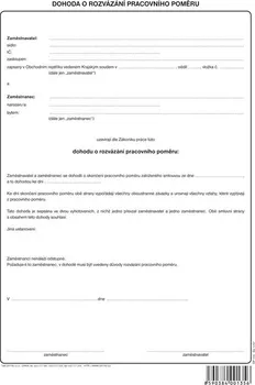 Tiskopis Optys 1135 Dohoda o rozvázání pracovního poměru A4 1 list
