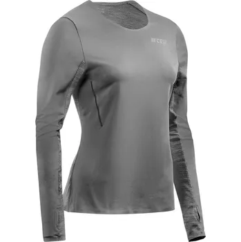 Běžecké oblečení CEP dámské běžecké tričko s dlouhým rukávem - šedé Velikost textilu: S