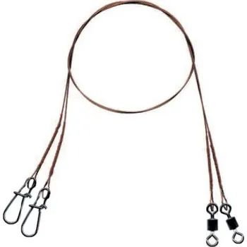 2ks - Titanové Lanko Mistrall Wire Leaders 7x7 Brown 15kg 30cm