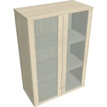 Kancelářský vozík HOBIS kancelářská policová skříň horní - SZ 3 80 04 H, zámek Huwill, akát + doprava zdarma