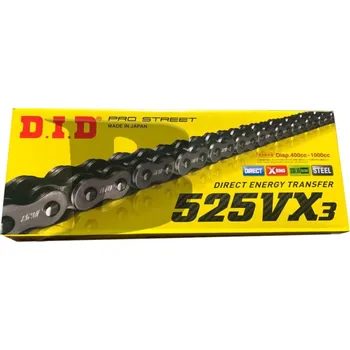 Řetězová sada pro motocykl DID - Japonsko 126čl. řetěz DID typ 525VX3 černý
