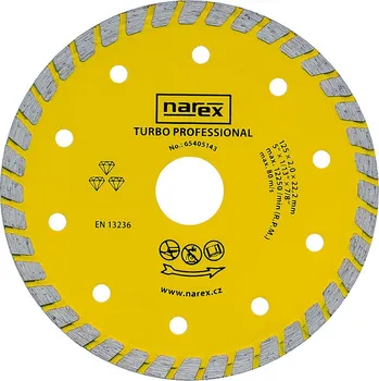 Řezný kotouč Diamantový kotouč Narex TURBO PROFESSIONAL 125 mm 65405143