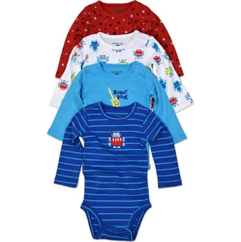 Kojenecký body Pidilidi body kojenecké 4pack, s dlouhým rukávem, Pidilidi, PD1004, kluk Velikost: 68/74, SizeAge: 6-9m
