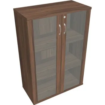 Kancelářský vozík HOBIS kancelářská policová skříň - SZ 3 80 04, zámek Huwill, ořech + doprava zdarma