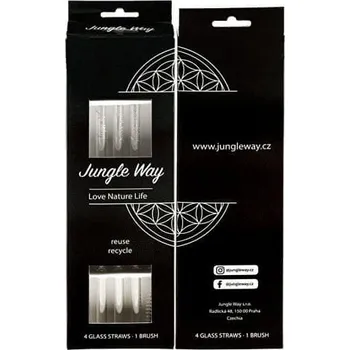 Jungle Way Skleněná brčka s čistícím kartáčkem