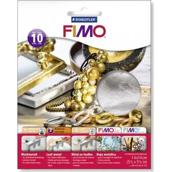 Modelovací hmota FIMO Staedtler FIMO metalické plátky stříbrný, 10 ks