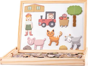 dřevěná hračka Woody Magnetická tabulka se zvířátky