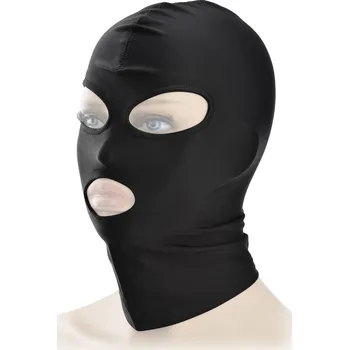 MASKA BDSM NA HLAVU FETIŠ S OTVORY PRO OČI A ÚSTA - 65689964